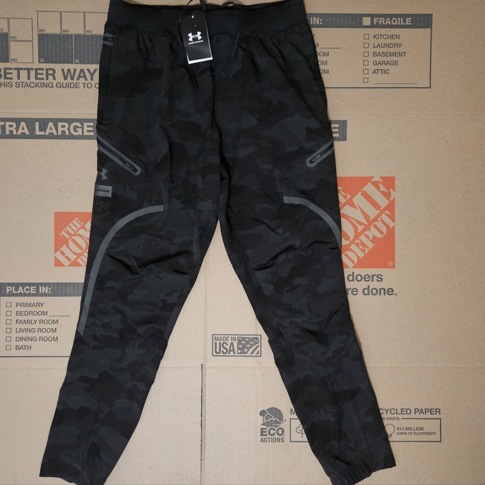 Under Armour Mens Unstoppable Cargo Pants Black Camo